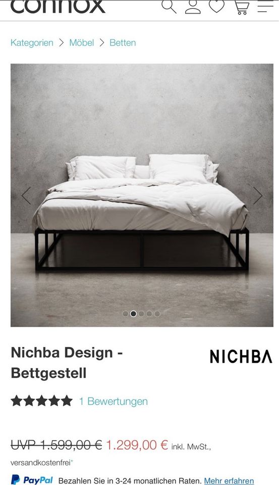 Nichba Design - Bettgestell 180x200 schwarz top in Remseck am Neckar