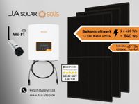 ✅ JA Solar + Solis Balkonkraftwerk 2x420W (840W) + S6 0.7 kW Mini + All Black Paket WiFi PV Modul Photovoltaik Solarpanel Solarmodul schwarz Baden-Württemberg - Wernau Vorschau