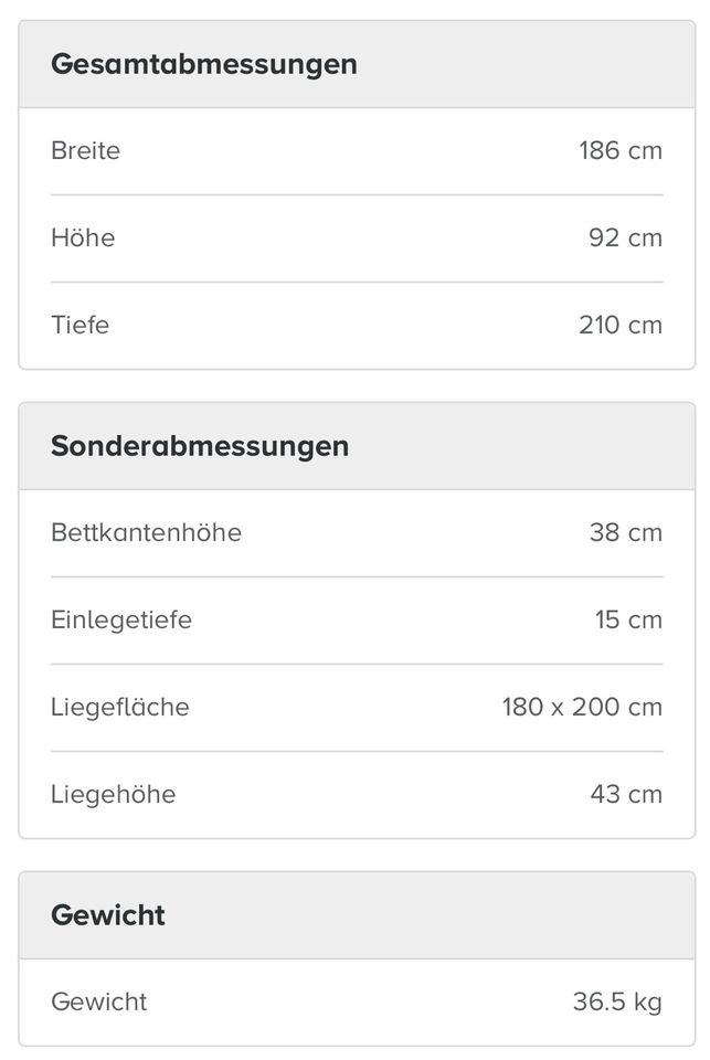 Bettgestell mit gepolstertem Kopfende in Leipzig