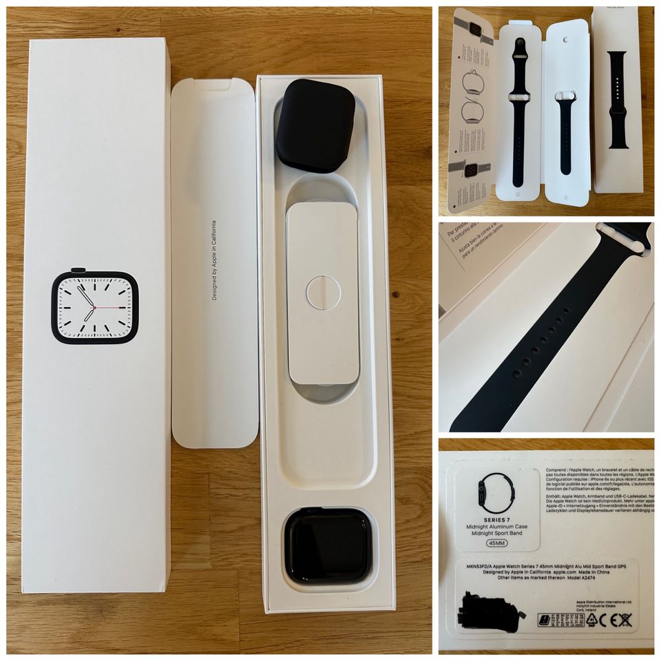 Apple Watch Series 7, 45 mm, Midnight Aluminium in Freiberg am Neckar