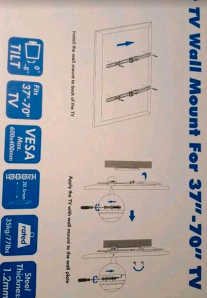 Wandhalterung TV 37-70 Zoll Neigbar in Duisburg