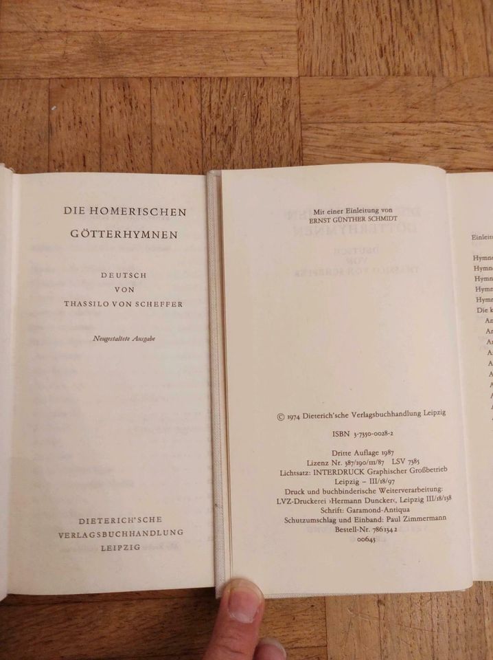 Die Homerischen Götterhymnen, Dietrich Sonderausgabe 1987 in Dresden