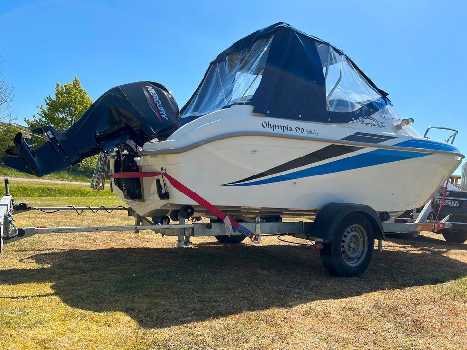 Neu Motorboot+Anhänger, Olympia 570,Kajütboot 25.500 euro ! in Marne