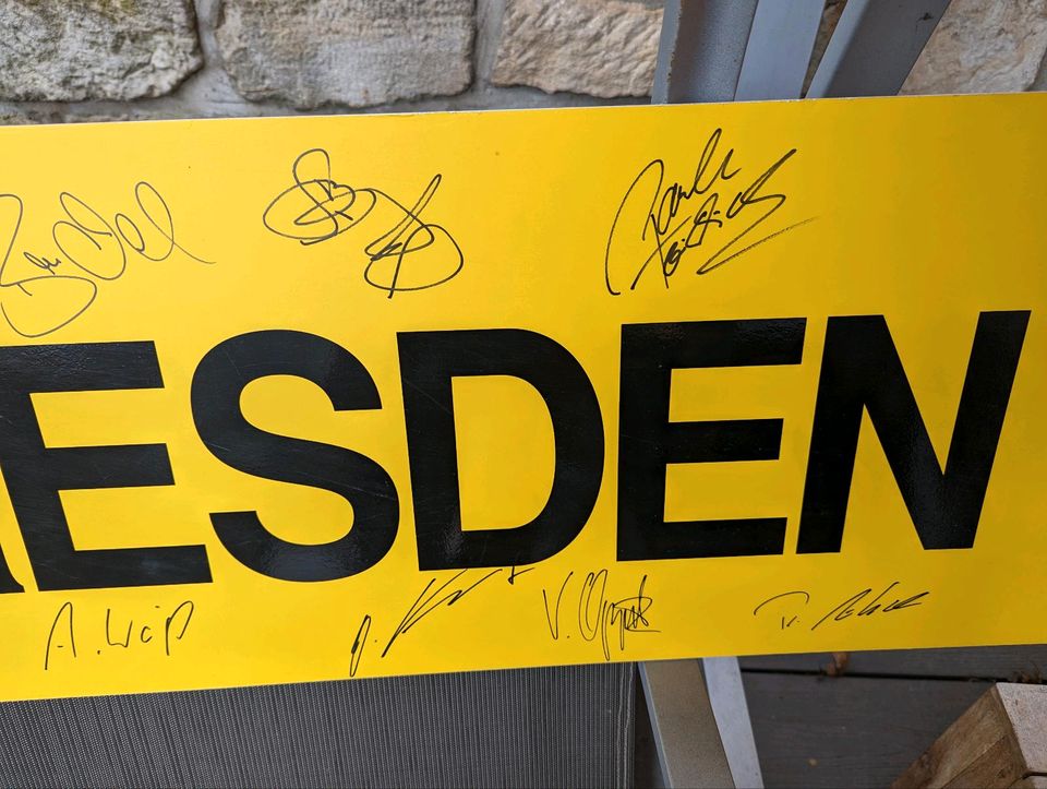 Dynamo Dresden Schild Autogramme 2004 in Dresden