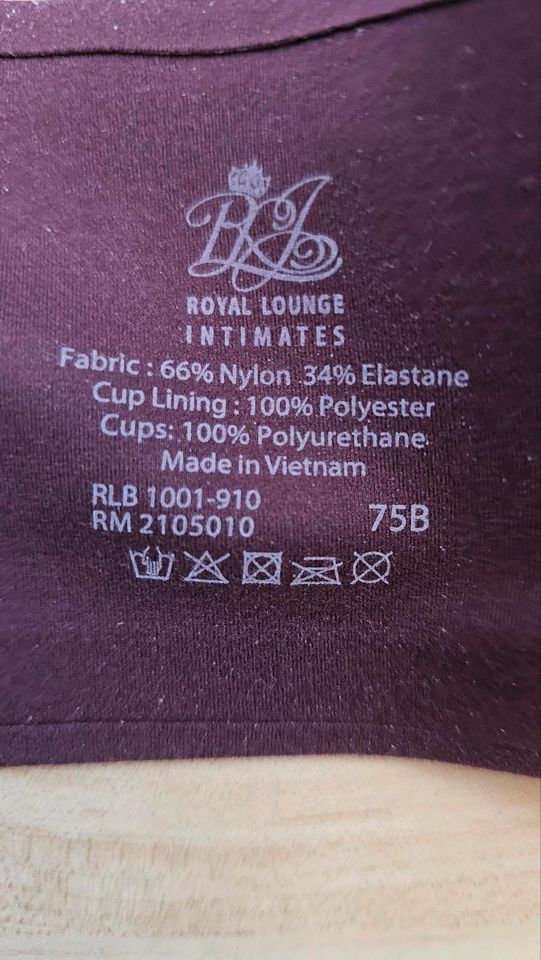 Royal Lounge Intimates T-Shirt Royal Fit BH Bordeaux 75B in Essenbach