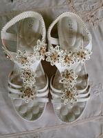 Damen-Sandalen "Desun", weiß, Gr. 41, Leder Mecklenburg-Vorpommern - Feldberg Vorschau