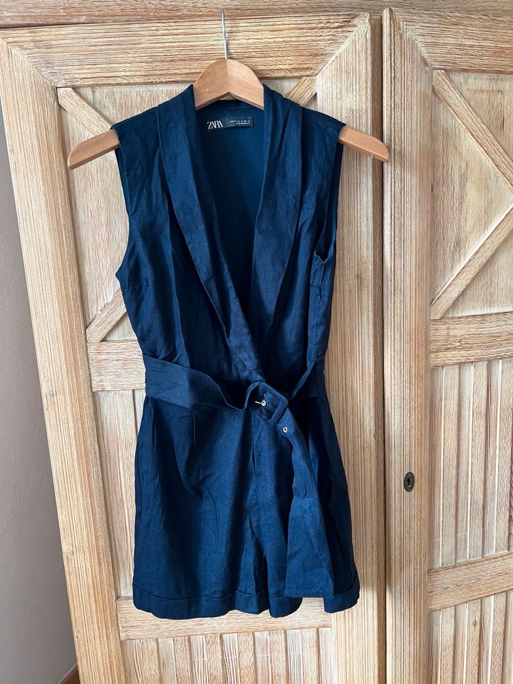 Jumpsuit Playsuit Overall Kurz Weste Anzug Gürtel Kragen in Miltenberg