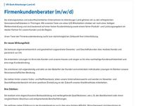 Firmenkundenberater (m/w/d)/Schmölln Thüringen - Lumpzig Vorschau