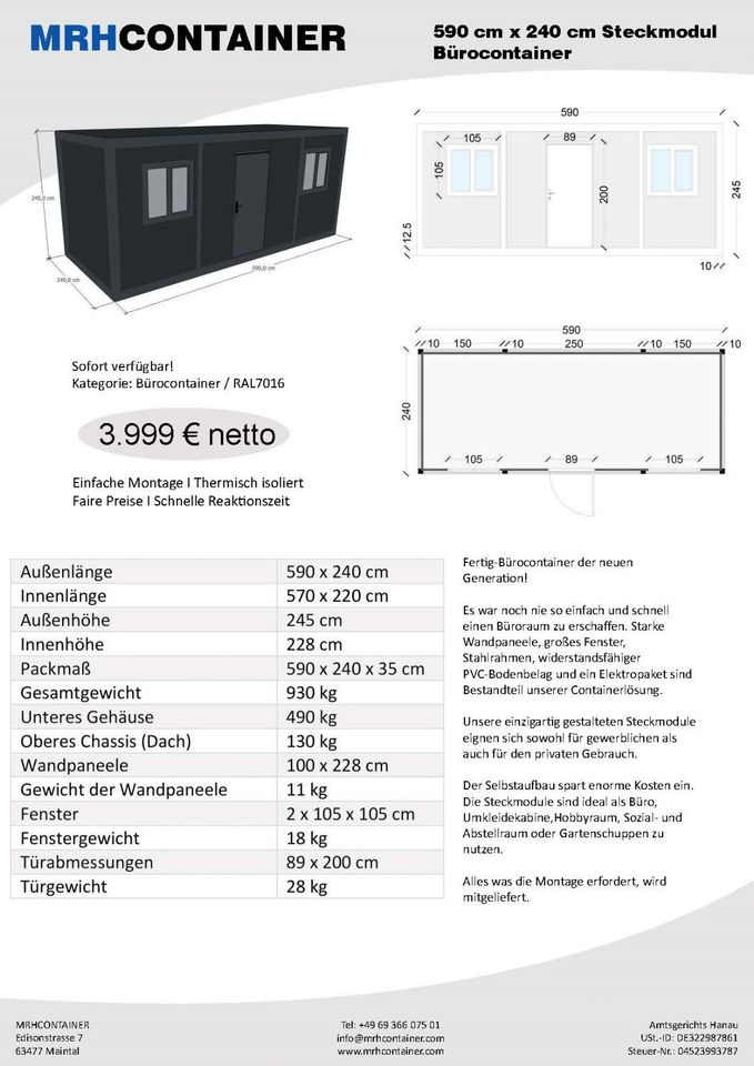 Container | Food container | Messecontainer |  Imbisscontainer |  Eventcontainer Wohncontainer | Bürocontainer | Baucontainer | Lagercontainer | Gartencontainer | Übergangscontainer SOFORT VERFÜGBAR in Schwerin