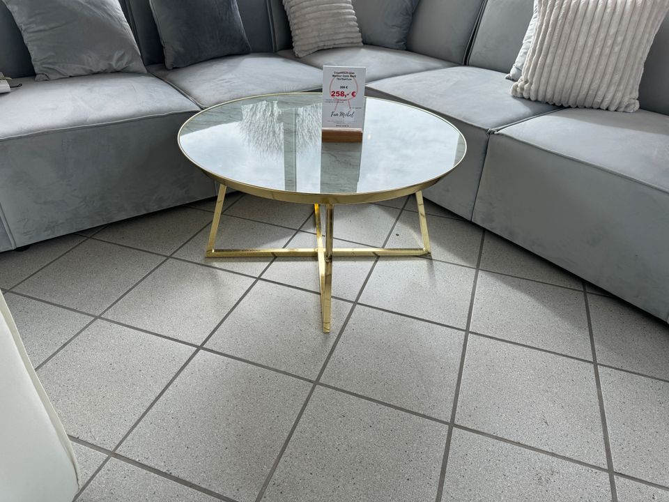 Couchtisch Glas Marmor Optik Ø 76 cm in Lage