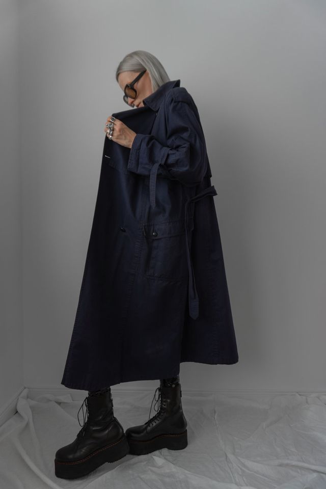 vintage Trenchcoat Jil Sander Blau Mantel Navy in Lüneburg