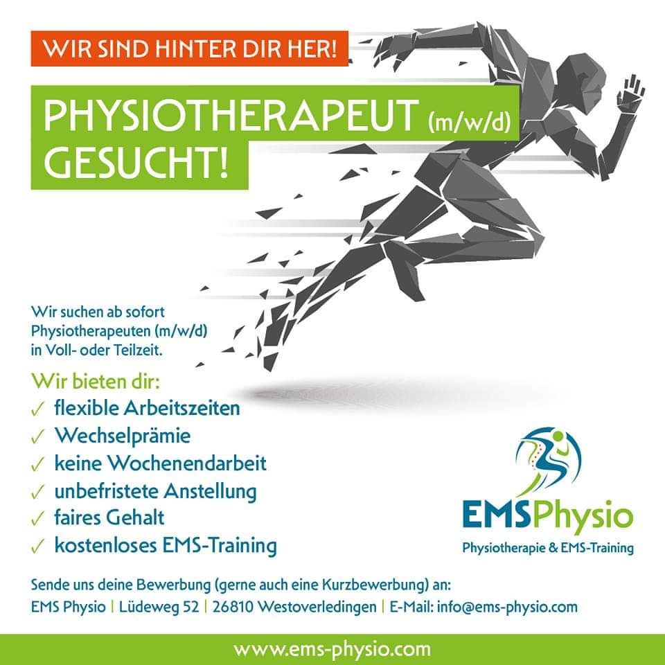 Physiotherapeut/in (m,w,d) in Teilzeit in Westoverledingen