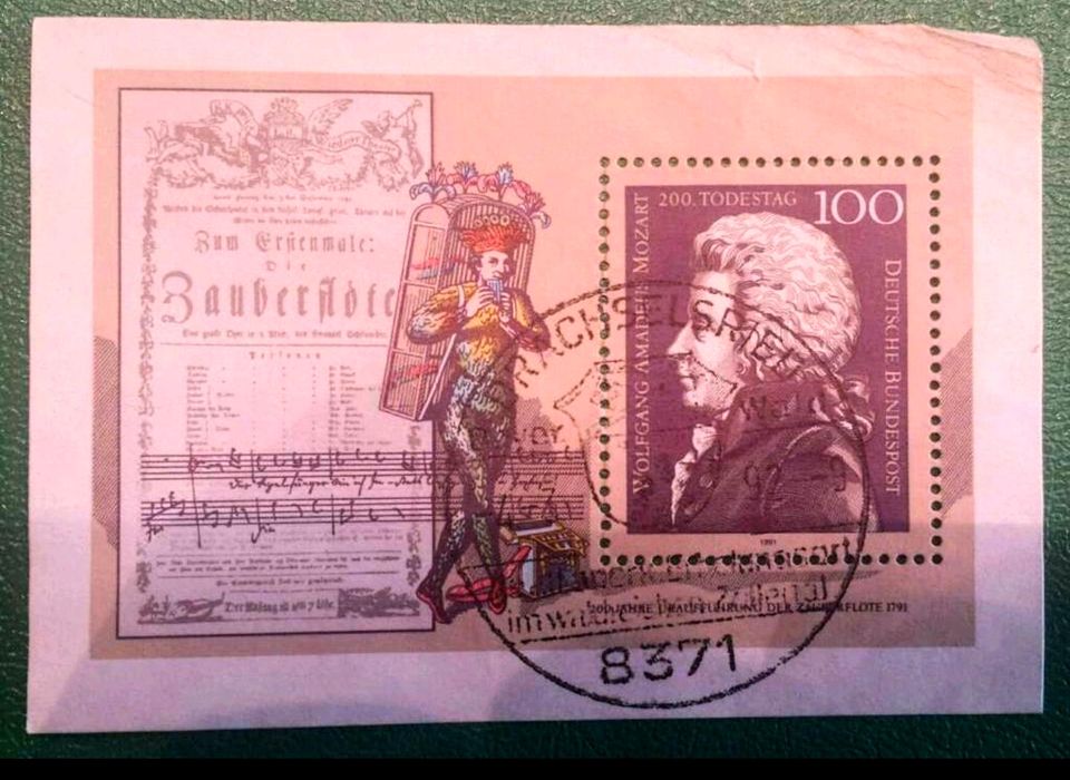 9. BRIEFMARKEN "Wolfgang Amadeus Mozart 200" v. 1991 in Langenfeld Eifel