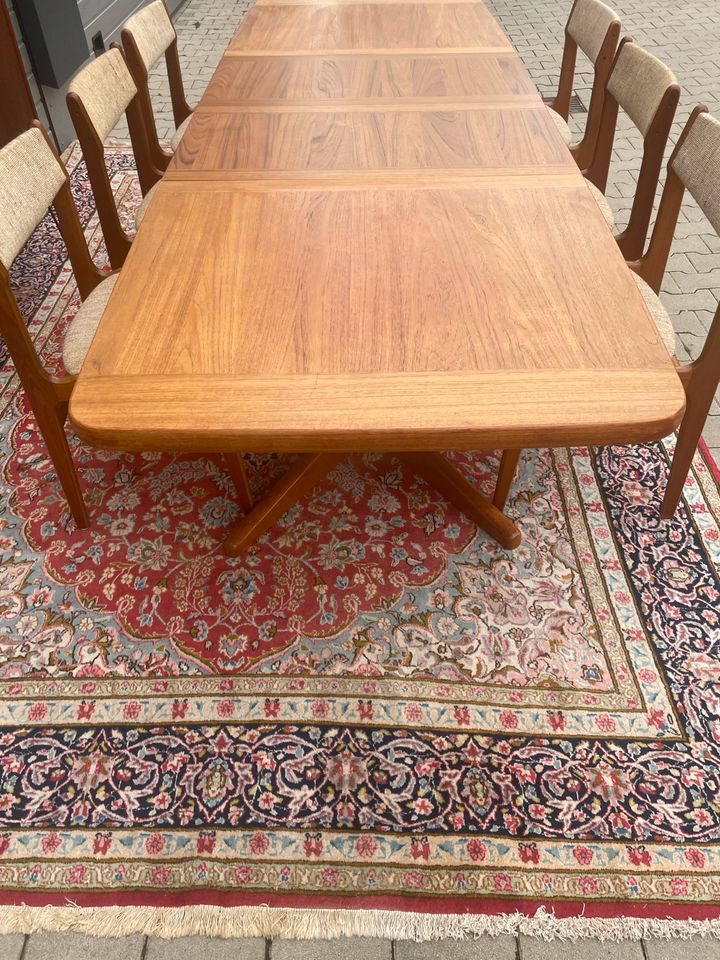 Mid Century Danish Design Esstisch 170-270 cm  + 6 Stühle Teak in Dortmund