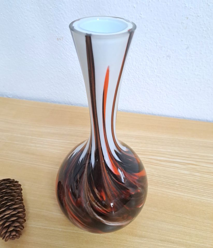 Vase Glas 70er Jahre bunt Vintage Pop Art in Dresden