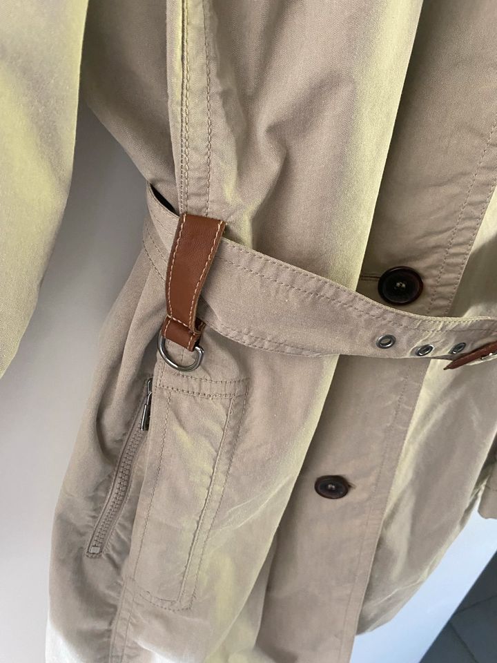 Original Bogner Trenchcoat Lederdetails Jacke Sommer Creme 42 in Köln