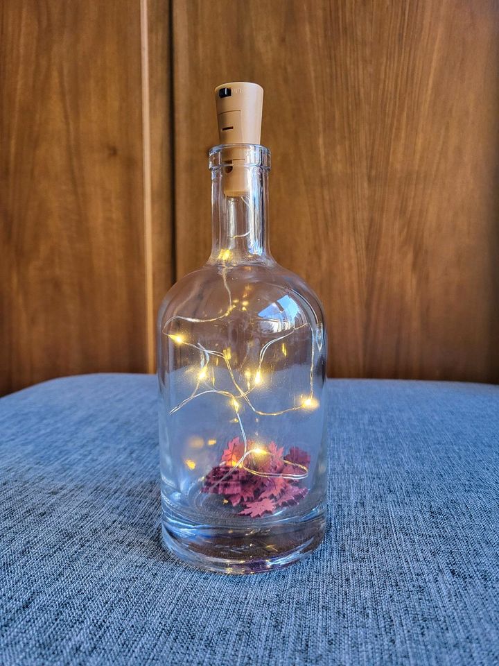 Deko ❤️ Flasche ❤️ Lichterkette ❤️ Blätter in Hagen