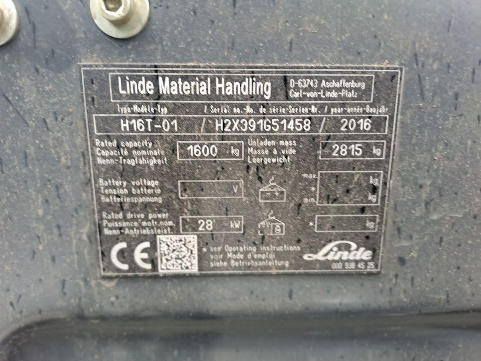 Linde H16 T BJ 2016 Hubhöhe 3,20m Duplexmast in Weimar