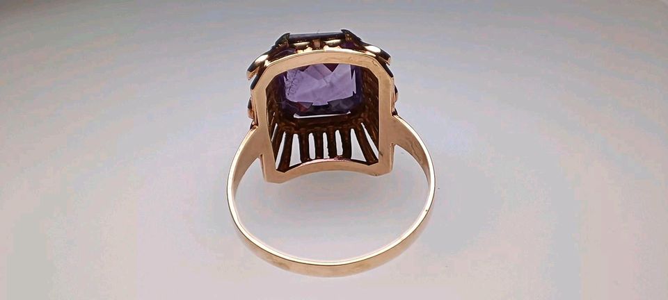 Antiker großer Amethyst Ring 585 Gold 14k 57 in Reinstorf