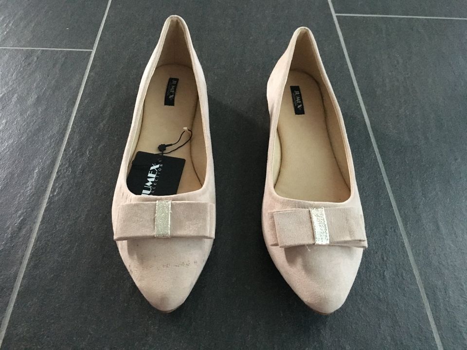 JUMEX Ballerina Sandale Ballerinas Pantolette beige Gr. 39 NEU in St. Leon-Rot