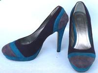 Pumps Wildleder türkis-lila-grau, Gr. 39, Absatz: 11,5 cm Bayern - Furth im Wald Vorschau