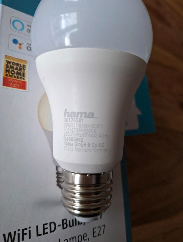 HAMA LED Glühbirne E27 Lampe Smart WLAN appgesteuert Leuchtmittel in Süßen