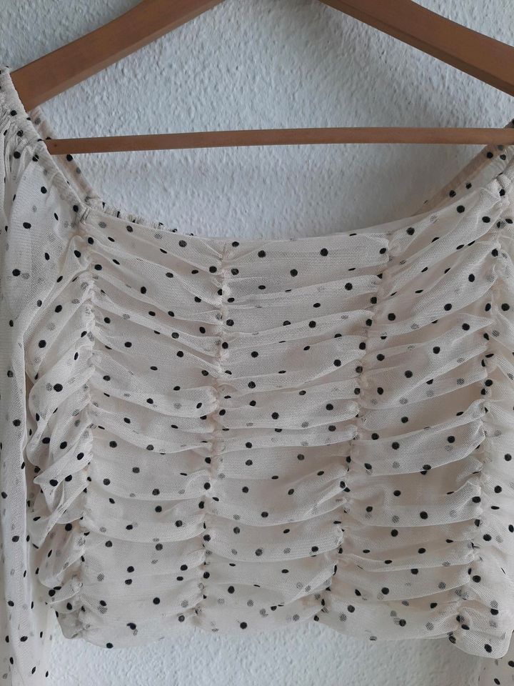 Süßes Polka Dot gepubktetes Crop Top von Bershka Mesh Transparent in Passau