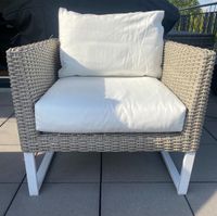 4 Gartensessel beige mit Polster weiß Bochum - Bochum-Ost Vorschau