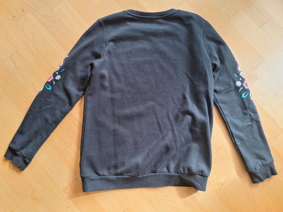 Sweatshirt Pullover Mädchen H&M 158/164 schwarz Blumen in Stuttgart