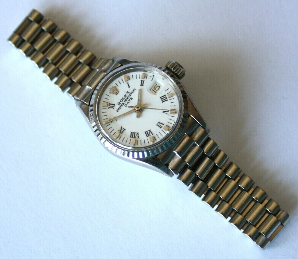 ROLEX Lady Date in 18k 750er Weißgold Weiß mit Präsidentenarmband in Oberderdingen