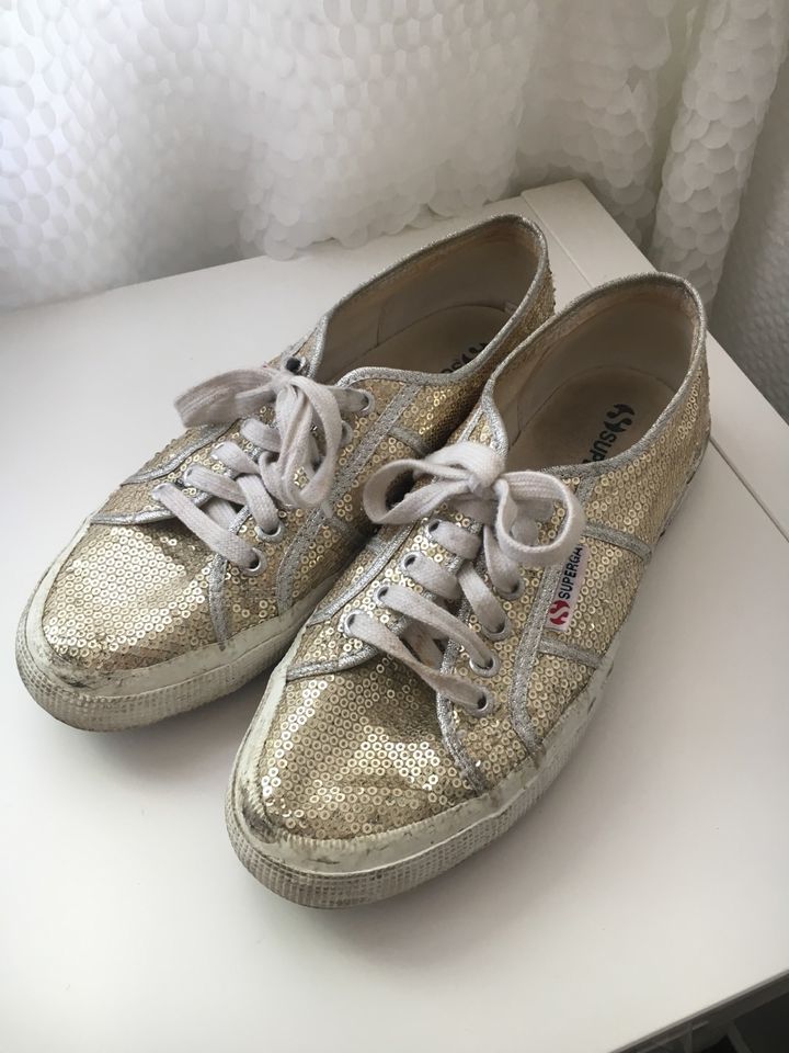 Superga Damen sneaker gold Pailletten 40 Glitzer in Berlin