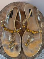 Zehentrenner Sandale, Gold, Steinchen, Münze, Dolce Gabbana Berlin - Kladow Vorschau