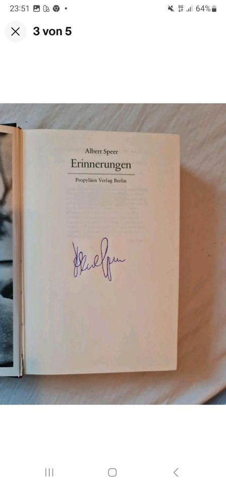 Albert Speer Erinnerungen, handsigniert, Rarität in Berlin