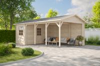 25% RABATTAKTION 40 mm Gartenhaus / Carport ISO mit Abstellraum 790x430 cm Einzelcarport Schuppen Gartenhaus Gerätehaus Blockhaus Holz Holzhaus Holzhütte Satteldach 3010989 Westerwaldkreis - Hahn am See Vorschau