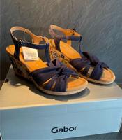Gabor NEU Sandalen Kork Absatz Blumen Blau 6,5 39 40 Wedges Bayern - Hauzenberg Vorschau