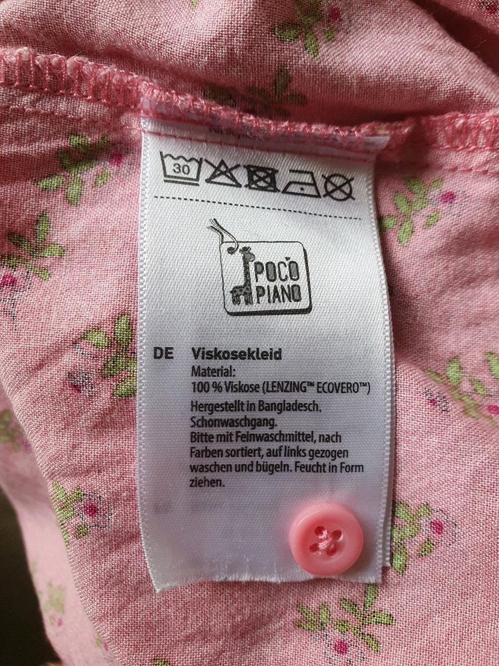 ⭐️Leichtes Kleid Langarm Rüschen rosa m. Blümchen 116 in Dresden