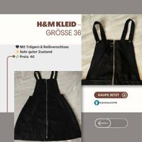 Schwarzes H&M Kleid mit Reißverschluss – Größe 36 Hessen - Lahnau Vorschau