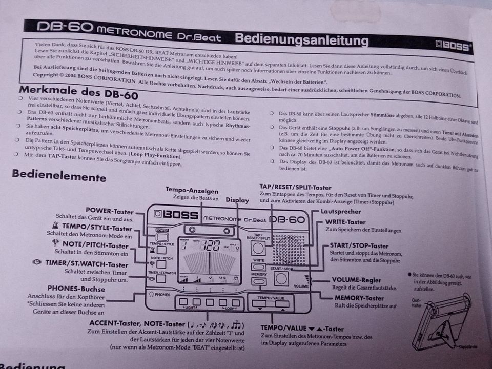 Metronom DB60 Dr. Beat mit Bedienungsanleitung in Otzberg