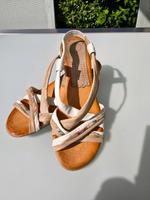 Sandalen Wedges weiss beige 39 Keilabsatz Leder Hessen - Hanau Vorschau