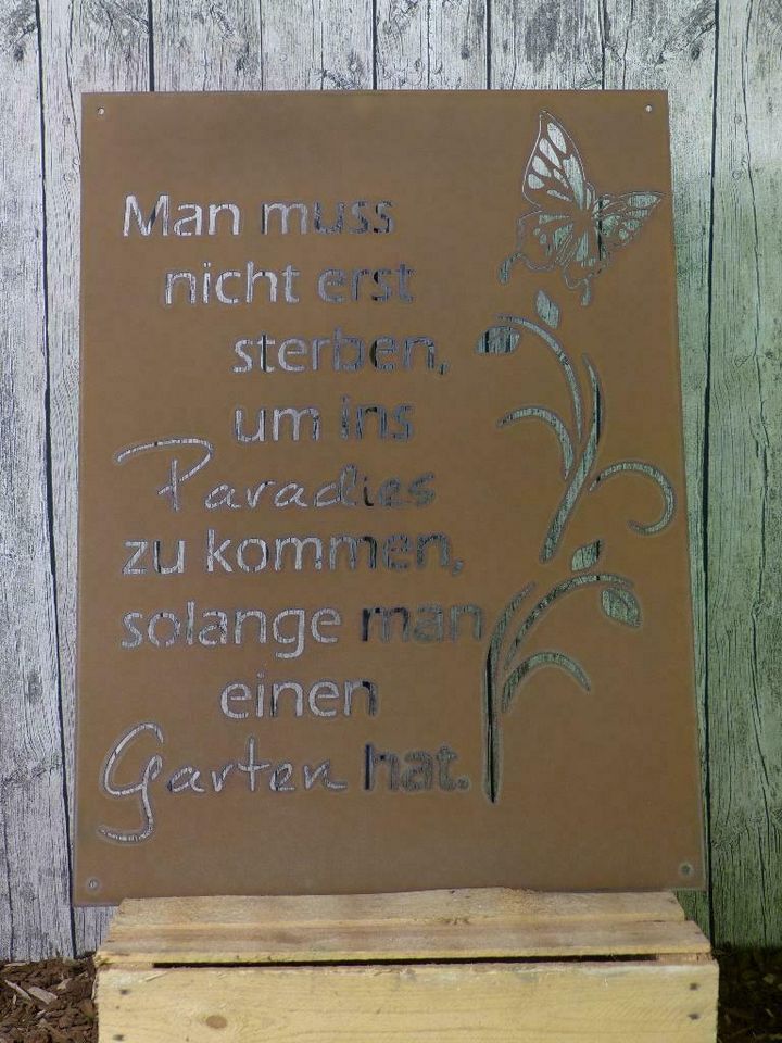 Spruchtafel, Stahl Edelrost Familie Zuhause in Asendorf (bei Bruchhausen-Vilsen)