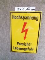 Blechschild geprägt, Hochspannung Vorsicht Lebensgefahr Bayern - Dietersburg Vorschau
