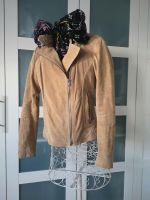 1 x getragene Echtleder Jacke Biker camel Braun gr. 38 Saarland - Saarlouis Vorschau