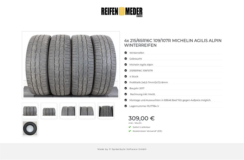 4x 215/65R16C 109/107R MICHELIN AGILIS ALPIN WINTERREIFEN #1E6O in Bad Tölz