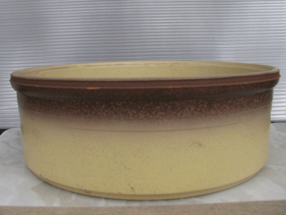 Keramik Blumentopf Untersetzer, groß, braun beige in Taunusstein