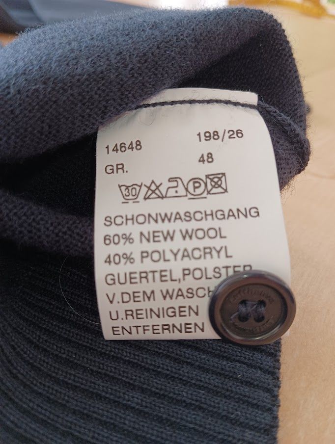 ⚠️ Woll STRICKJACKE neu, Herr., Gr.48, Ökotex, d. blau, Rückn. in Idstein