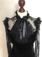 KILLSTAR Bluse 38 M schwarz Samt Spitze Volant Kragen Gothic Burglesum - Lesum Vorschau
