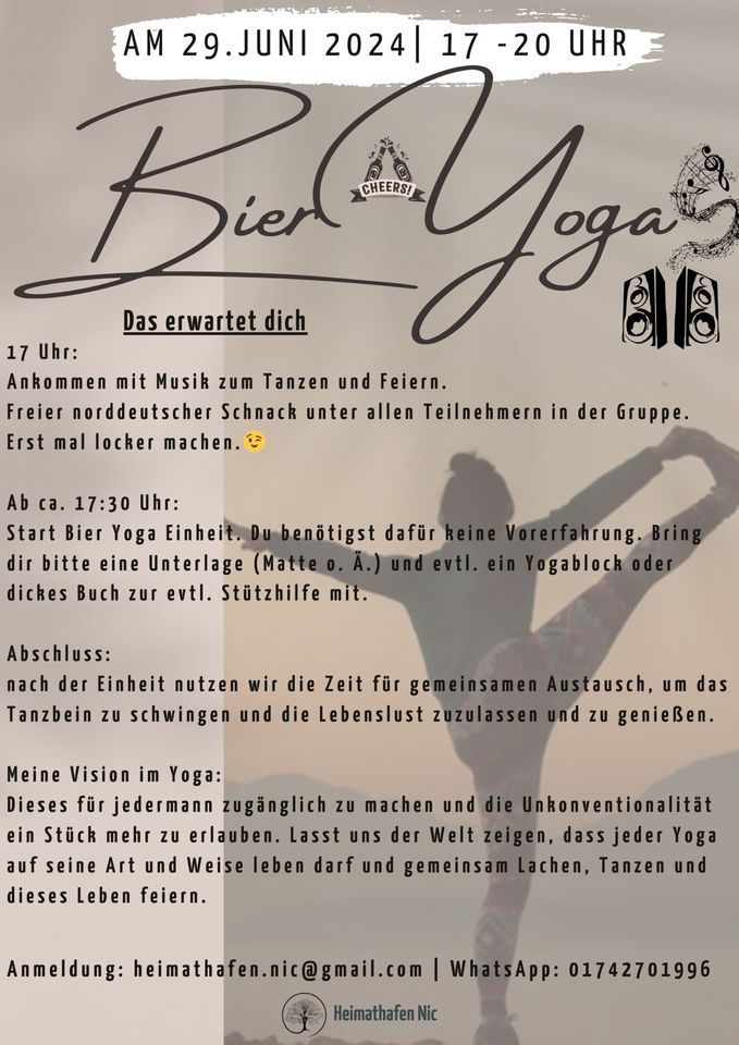 Sommer Special Event : Bier Yoga Parchim am 29.06 um 17Uhr in Parchim