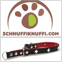 Hundehalsband MAUL Zugstopp Schweizer Kreuz schwarz-rot/silber Hessen - Calden Vorschau