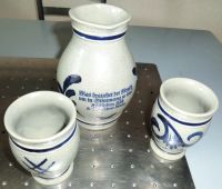 Weinkrug 0,5l mit 2 Bechern in grau/blauer Keramik Bayern - Scheidegg Vorschau