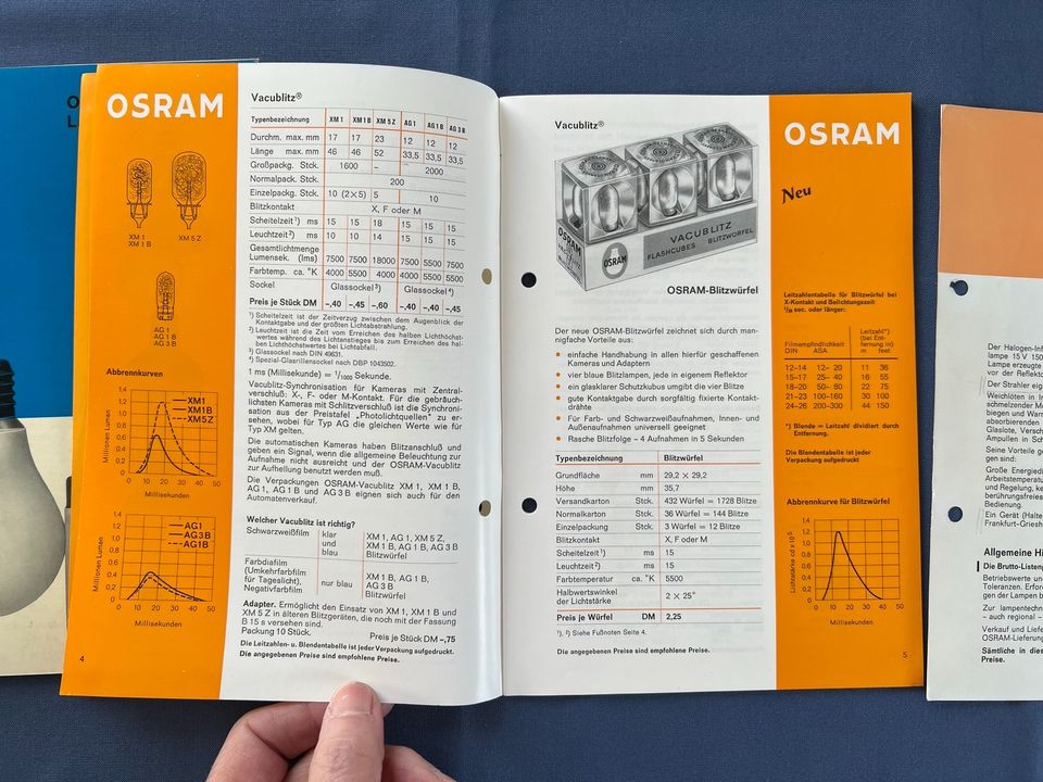 Heft AEG Osram Lichtquellen für Photo und Projektion 1966 in Bremen